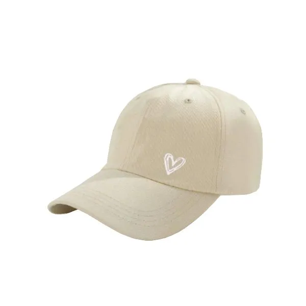 Ladies Cap with Heart - Beige