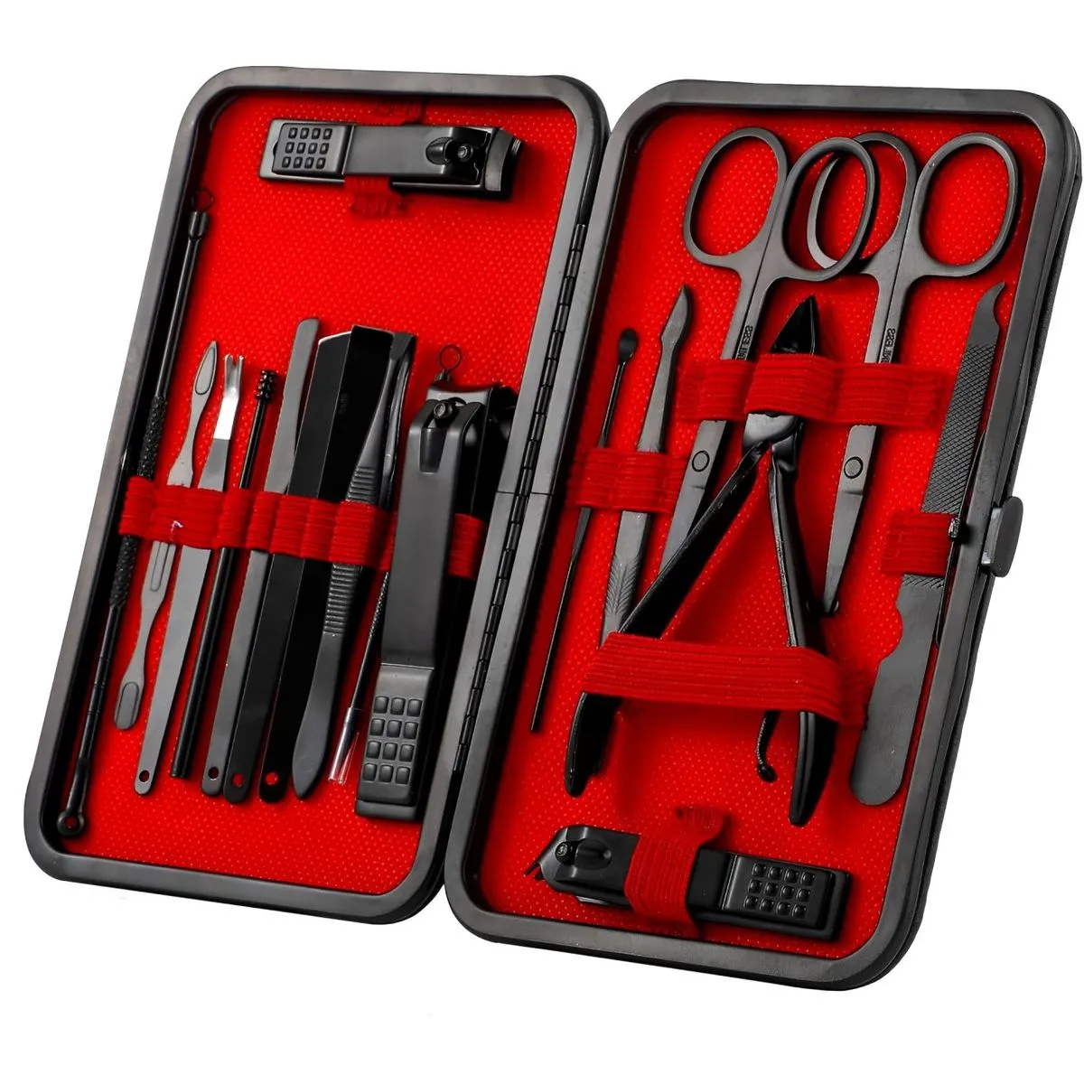 18-In-1 Manicure Kit Hand Foot & Nail Care Tools Nail Grooming Kit - Black