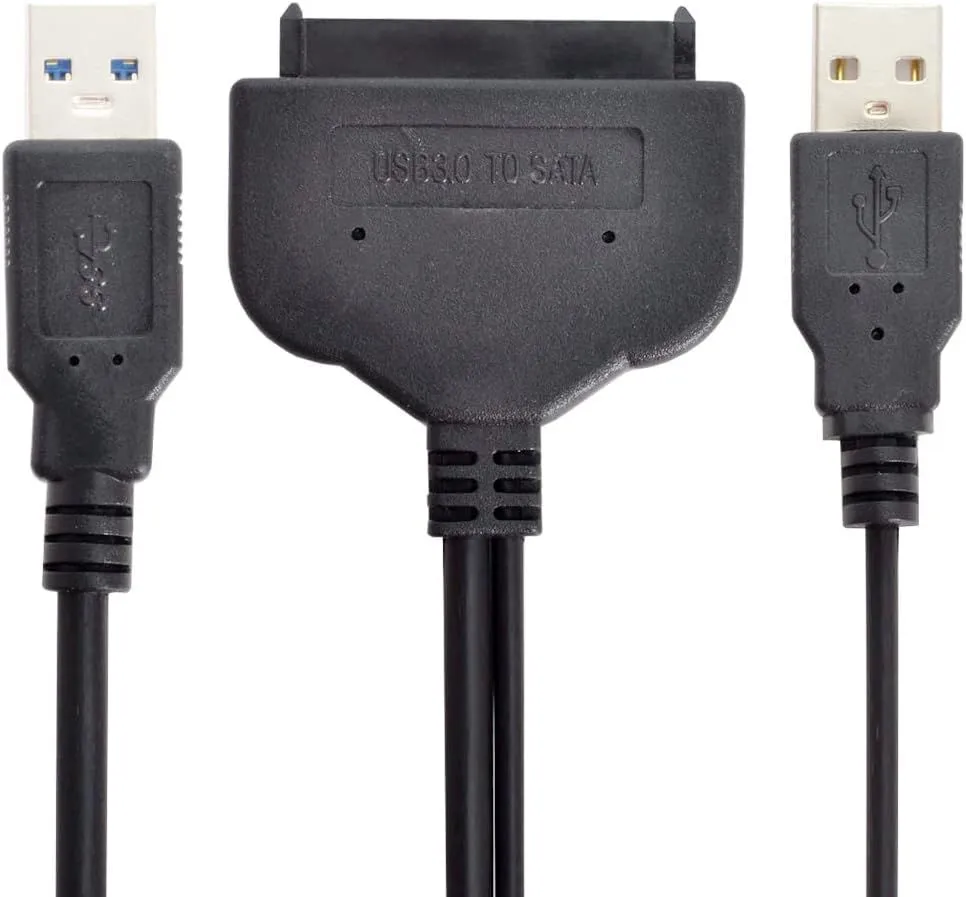 USB 3.0 to SATA Adapter Cable with Extra USB Power for Hard Drives