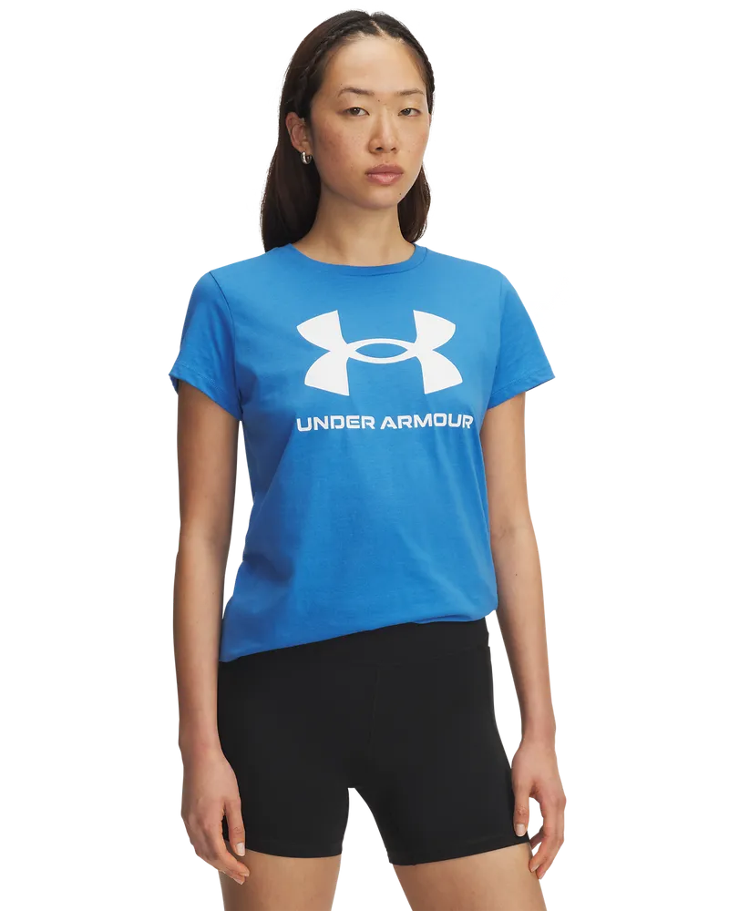Under Armour Women's Rival Logo Short Sleeve T-Shirt - Blue Atlantis