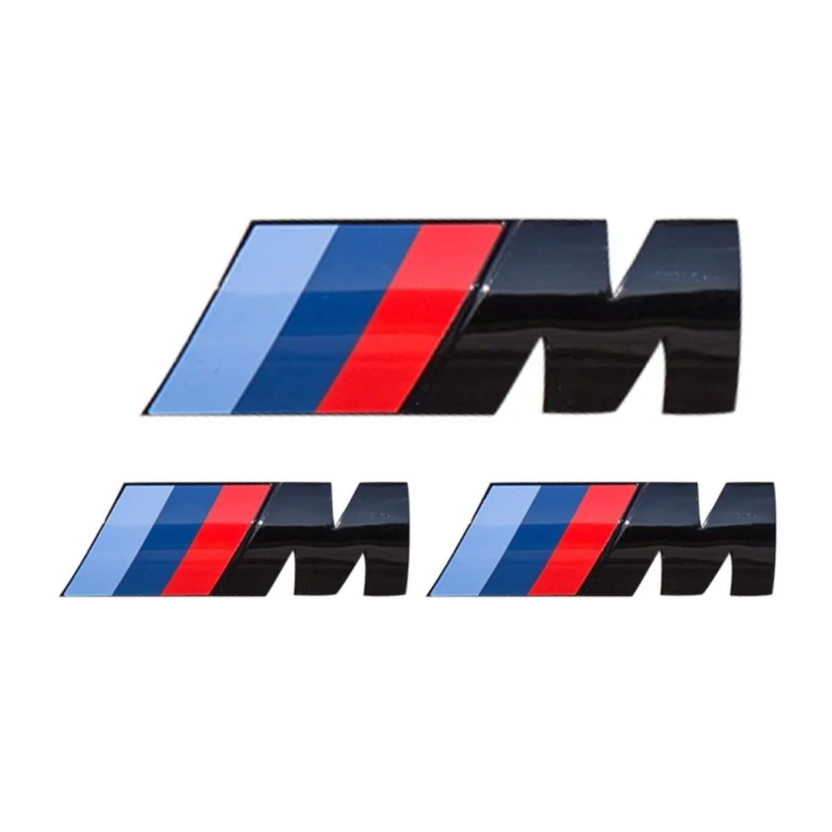 3 Piece M Badge Sedan Set-Matte Black (M-BADGE-SEDAN-SET-MBK) - GLOSSY BLACK