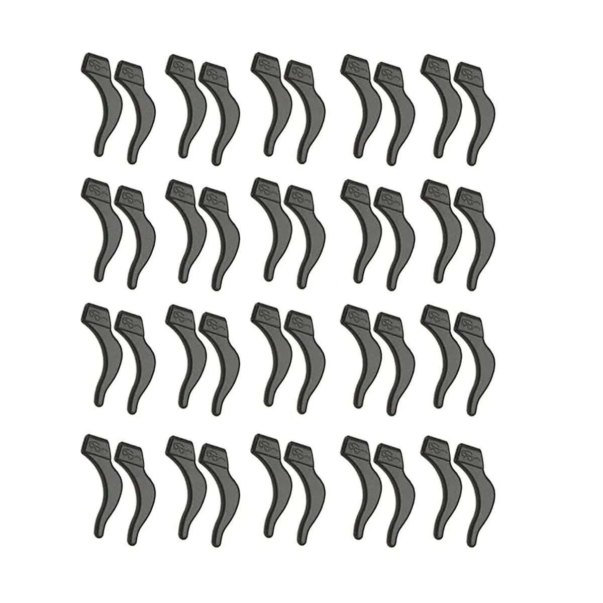 20 Pairs Eyeglass Ear Grips Eye Glasses Ear Hook Eyeglasses Anti-slip Holder - Black