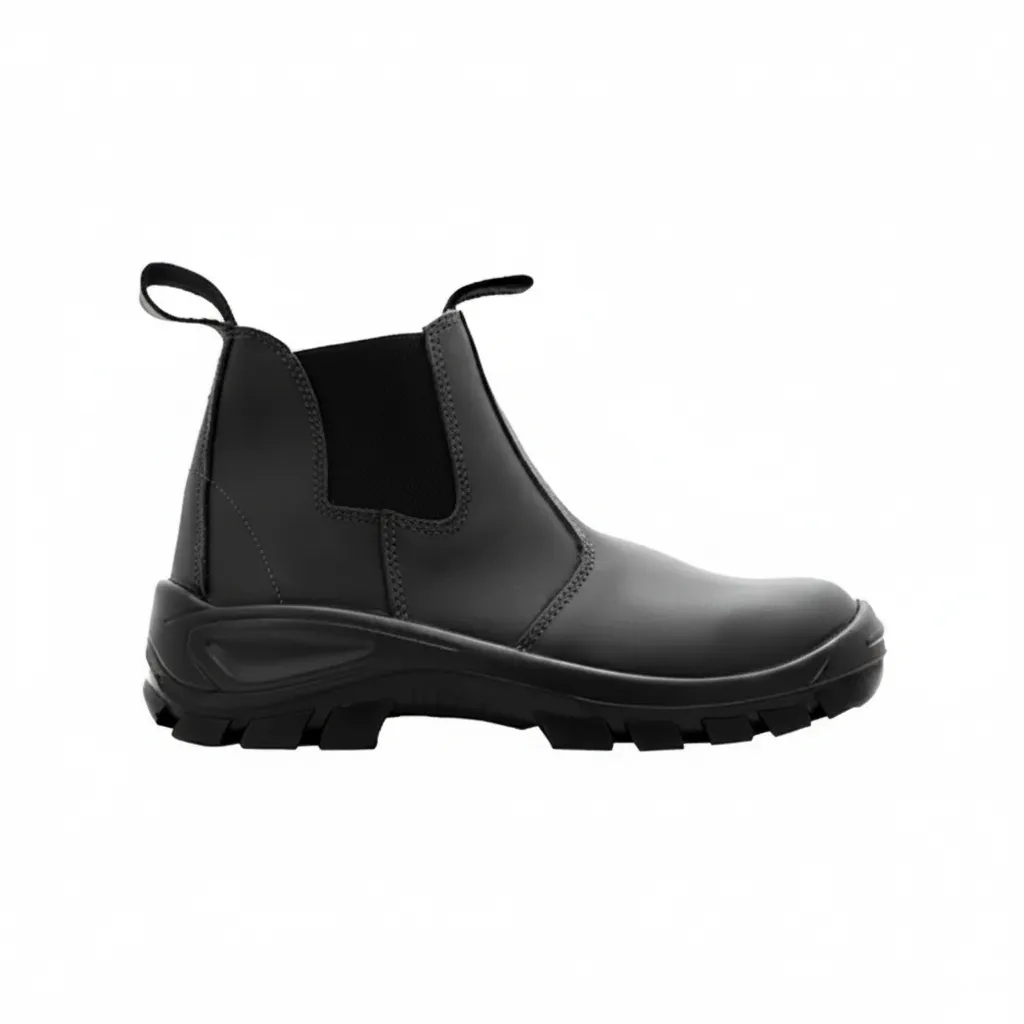 Bova Chelsea Black Safety Boots with Steel Toe - Size 7