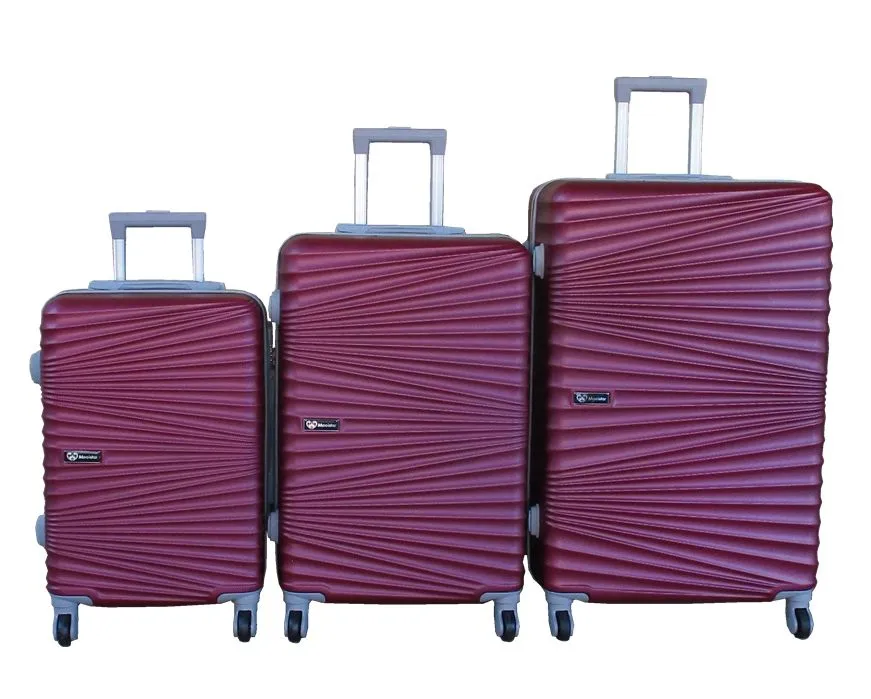 3-Piece Travel Luggage Suitcase Bag Set-Stylish, and Convenient - Maroon
