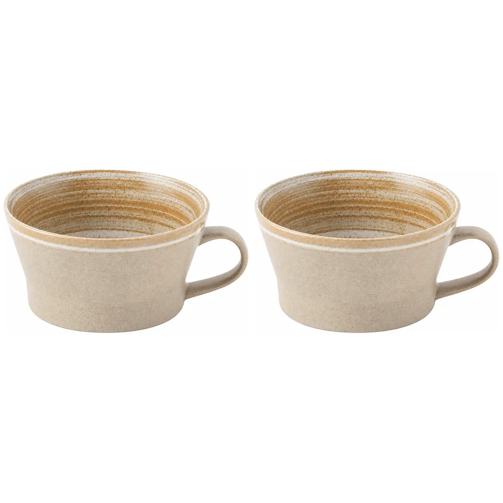 2 Pack - Ceramic Soup Cup - Beige