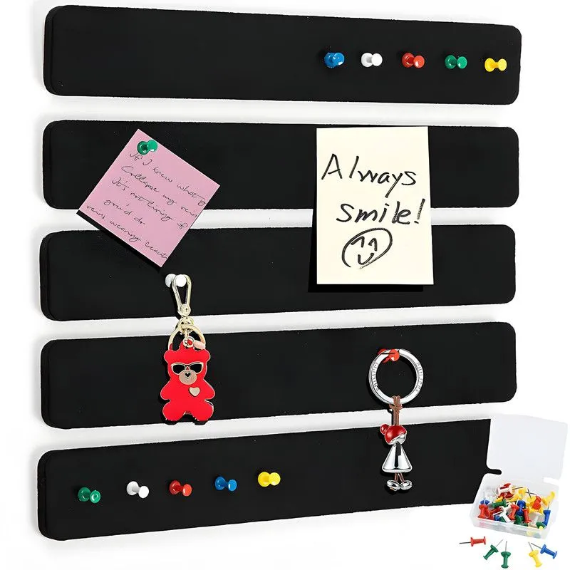 5Pcs Felt Message Picture Board Decorations with A Box of Push Pins