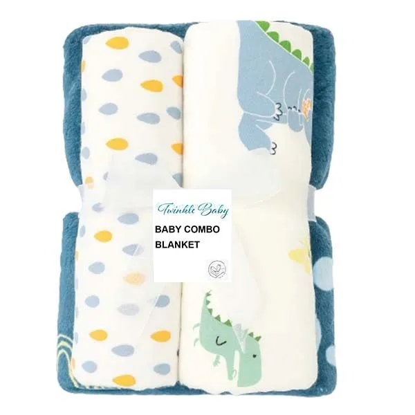 Gift Pack Twinkle Baby Blanket - Blue Panda