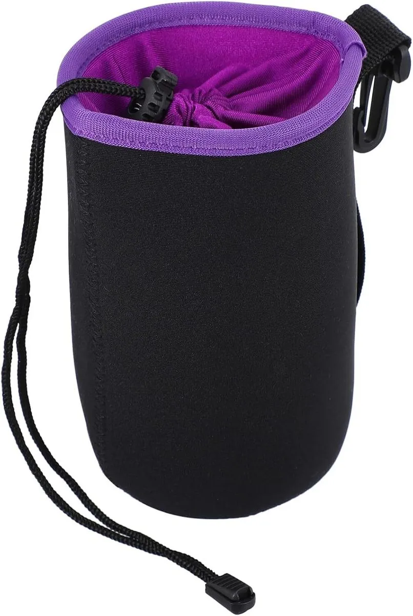 Shockproof Neoprene Camera Lens Protective Pouch with Pull Cord Closure an