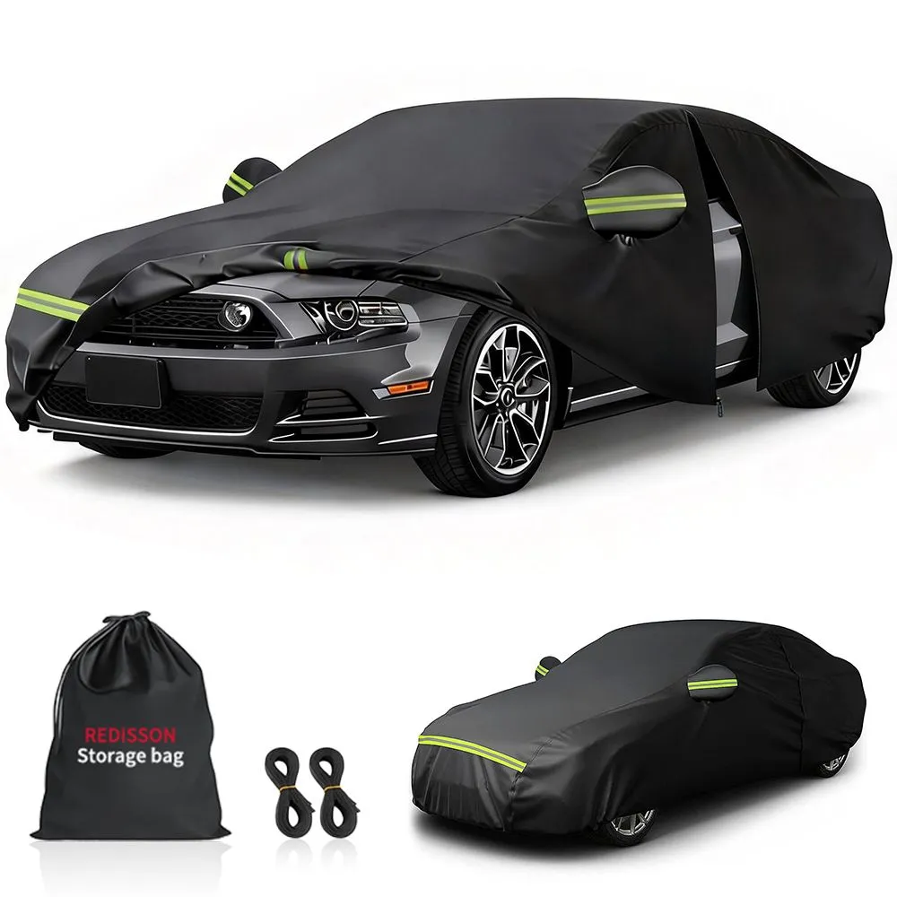 Auto 8-Layer Car Covers UV Rain Resistant Protection Waterproof - Black: A1(415x175x155cm)