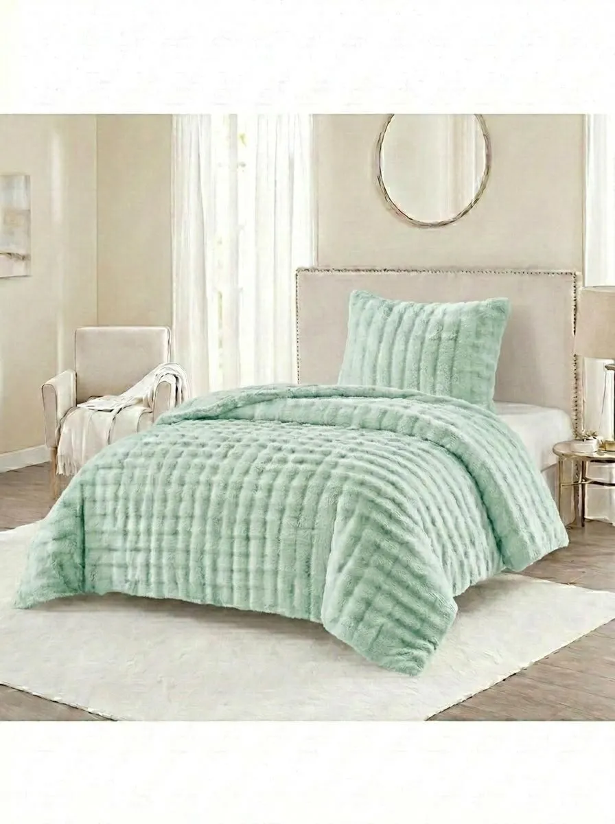 2 In 1 -Duvet Cover Cum Blanket With Cushion -200x230Cm - Green