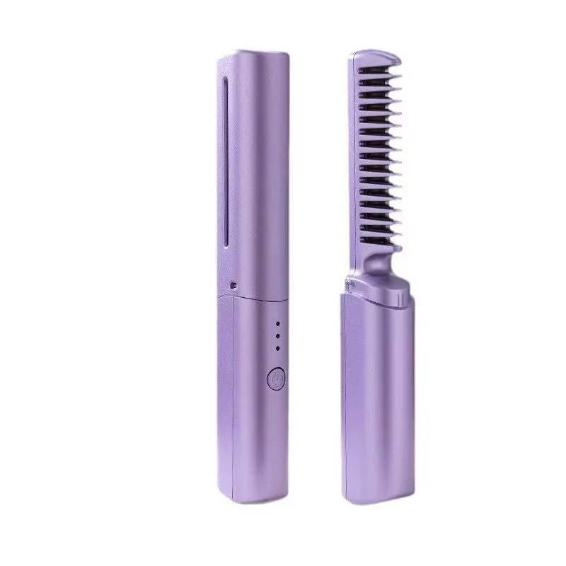 Portable Wireless Hair Straightener, Ionic, Rechargeable, Purple