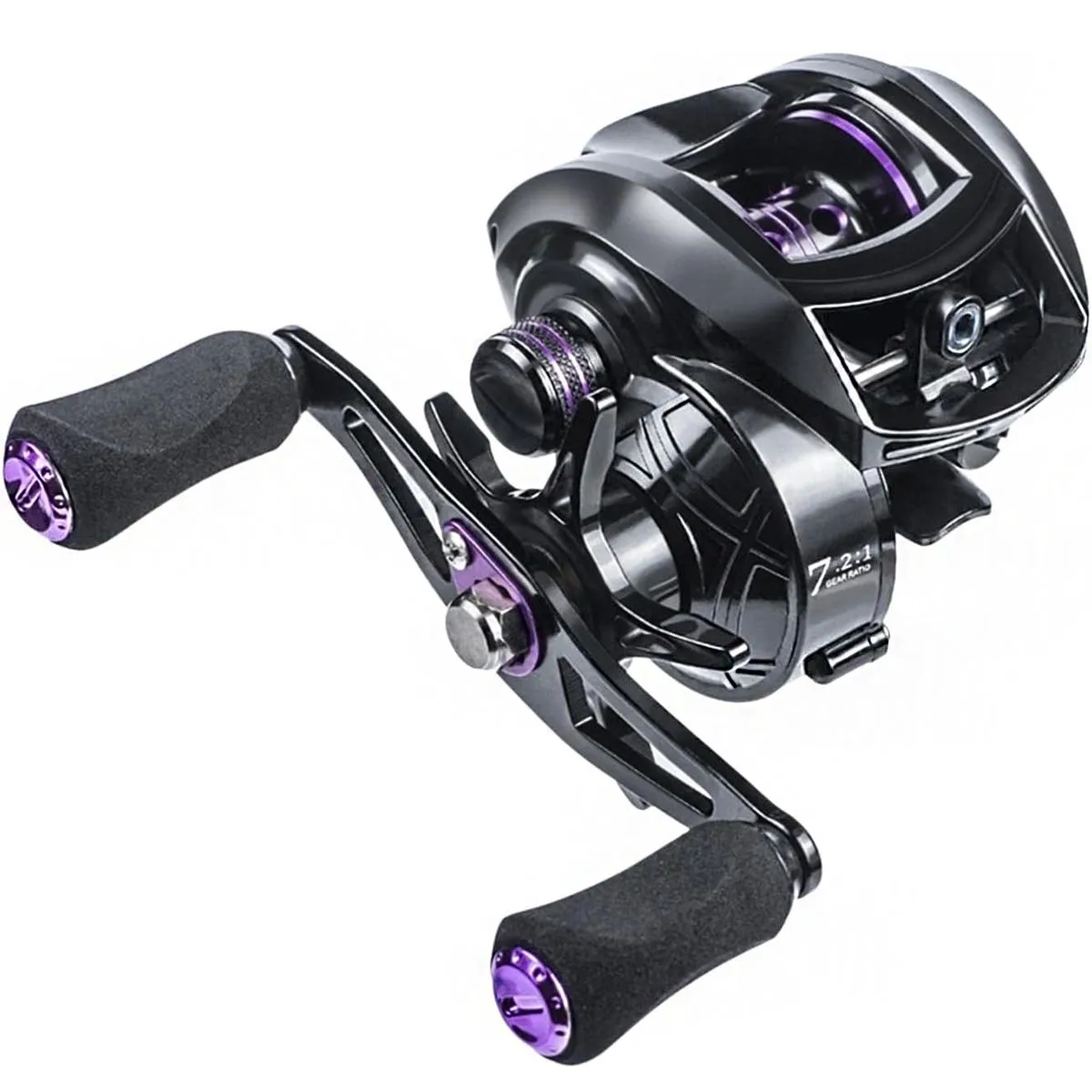 Baitcasting Reel 7.2:1 High-Speed 17.6lbs Drag Magnetic Brake Left/Right - Left-handed