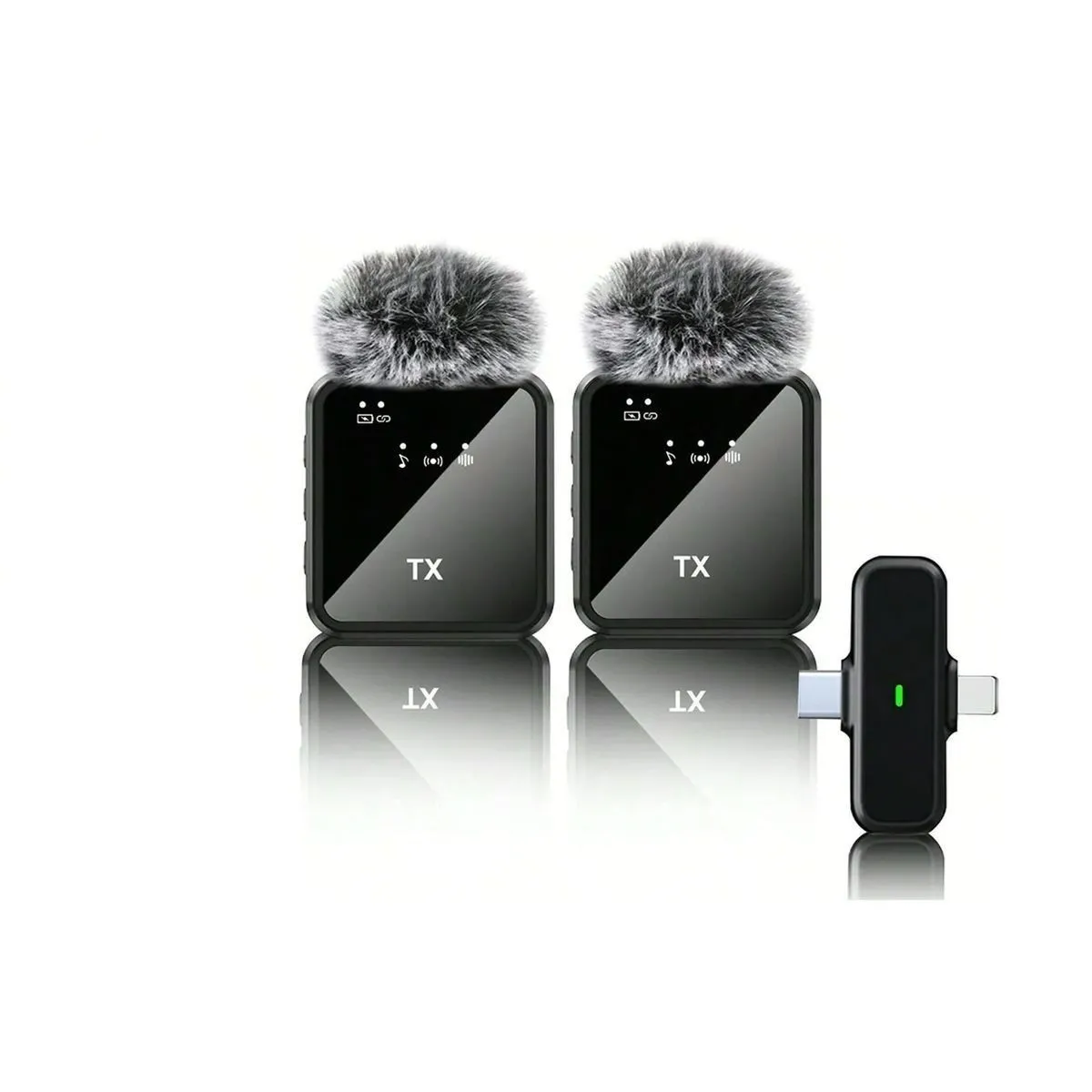 2 In 1 Dual Wireless Microphone Ideal For Vlogs Podcasts & Live Streaming