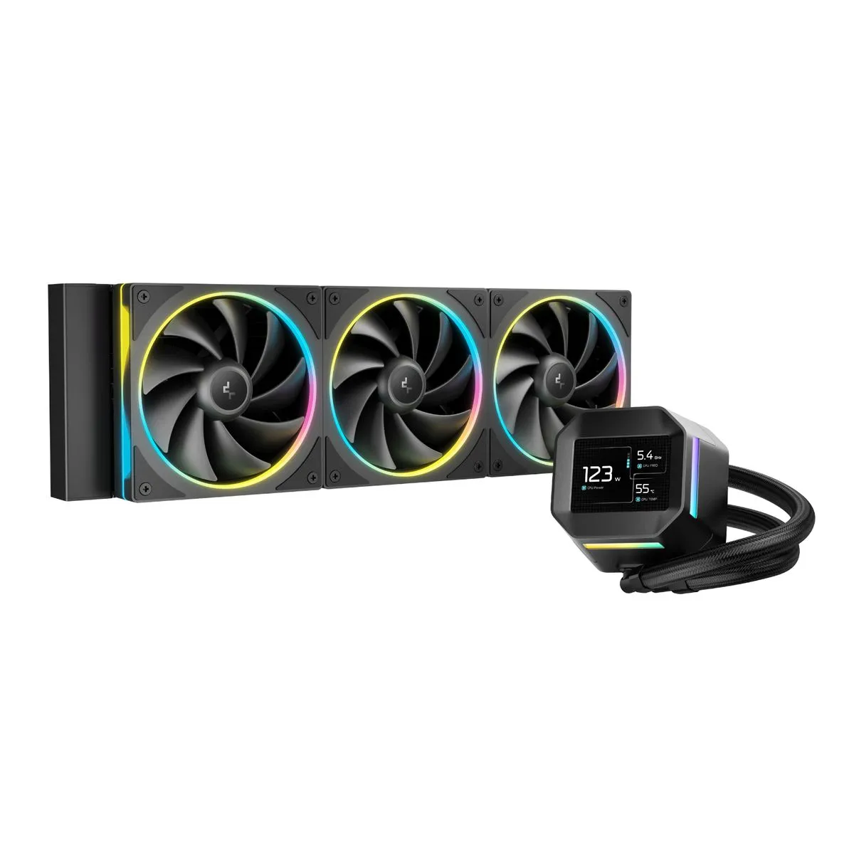 DeepCool LM360 ARGB 360mm 2.4" IPS display AIO CPU Liquid Cooler - Black