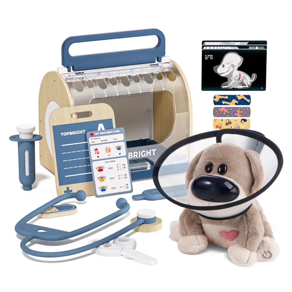 TopBright - Pretend Play Doctor Vet Kit with Interactive Plush Puppy Toy