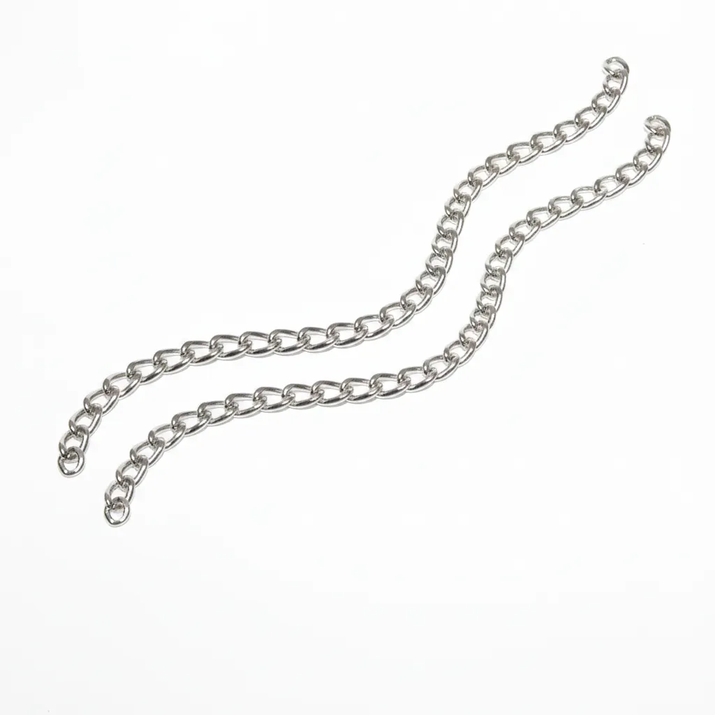 Nickel-Plated Twist Link Chain 2.4mm x 1m for Crafting & Hanging - 2 Pack