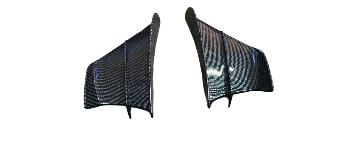 Universal Aerodynamic Motorcycle Fairing Winglets - Gloss Carbon