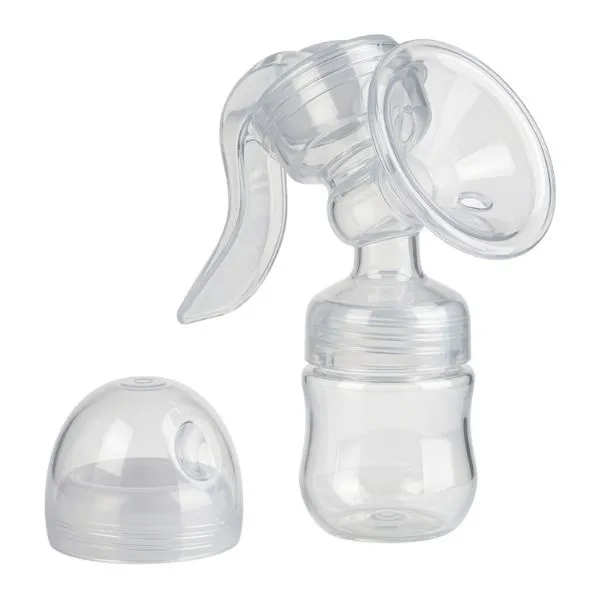 Manual Breast Pump Portable Milk Expression with Bottle Clear