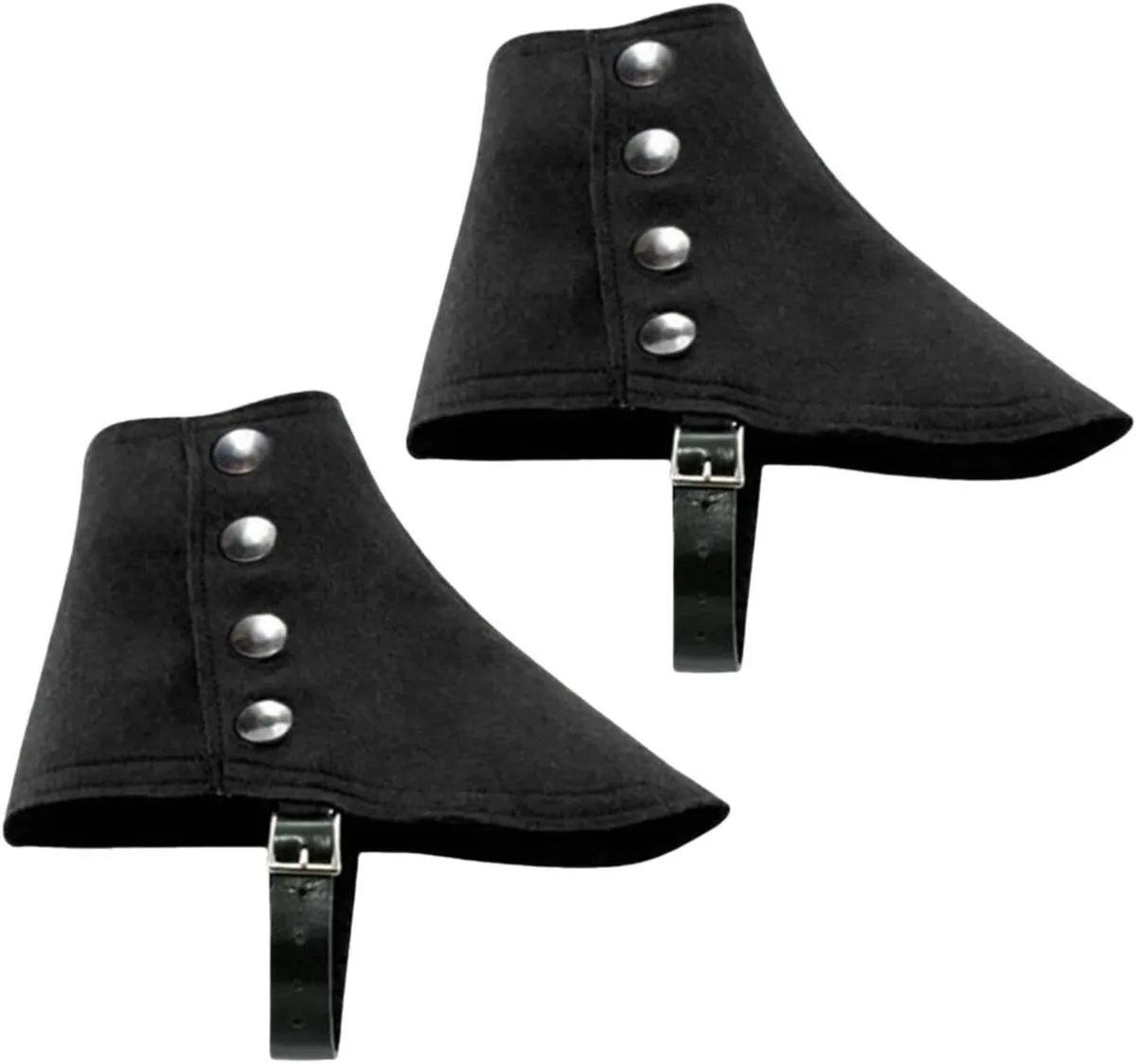 FytStycale Knight Spats Men's Shoe Covers Medieval Adjustable Buckle Cloth - Black