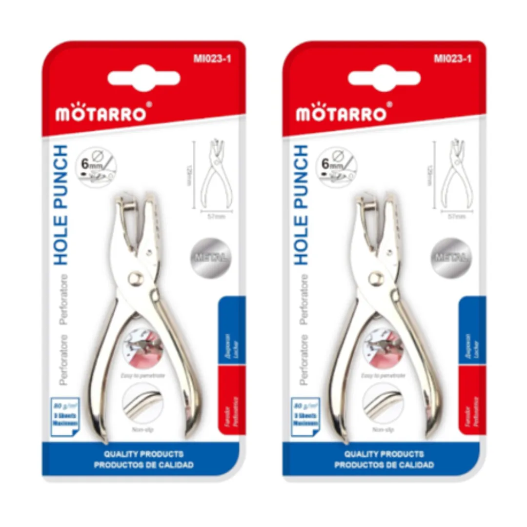 Motarro Hole Punch Silver 6mm - 2 Pack