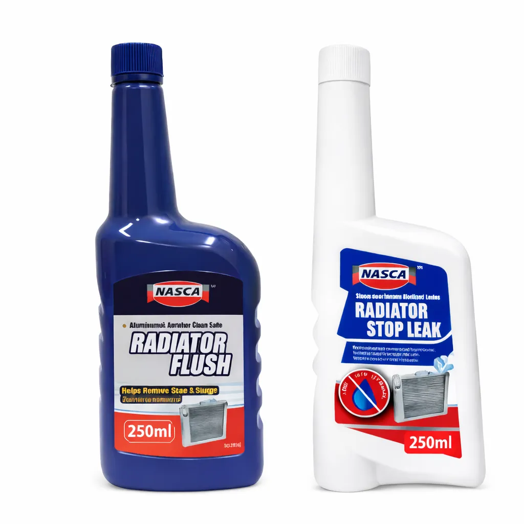 NASCA Automotive Radiator Flush 250ml + Stop Leak 250ml Cooling System Set