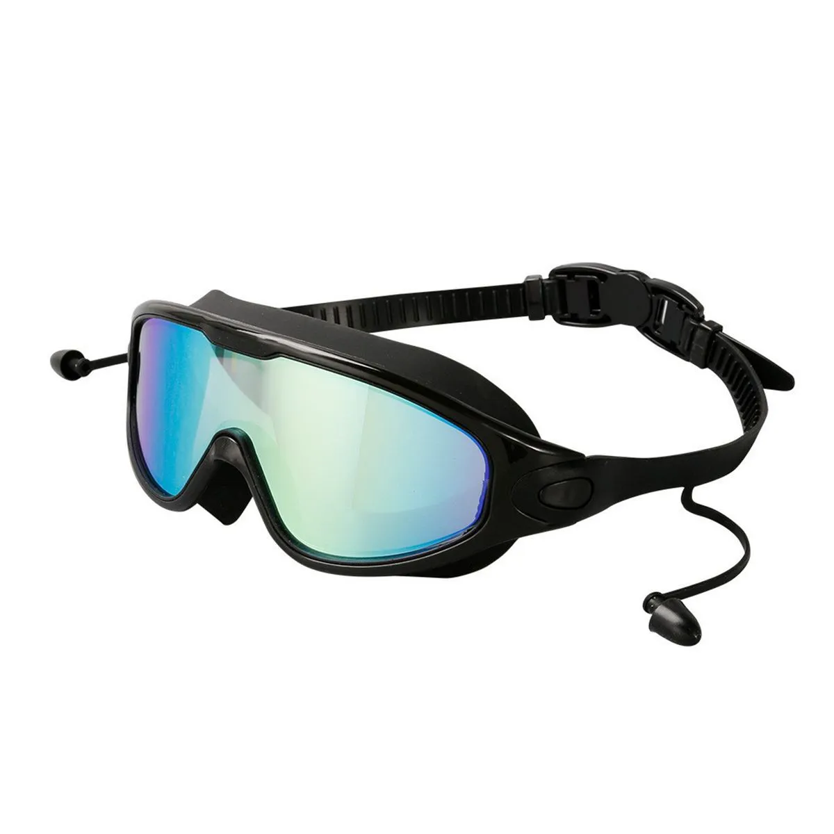 Electroplated Large Frame Swimming Goggles for Clear Underwater View - Blue