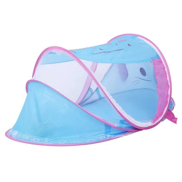 Portable Baby Cradle Folding Bed Mosquito Crib - Blue