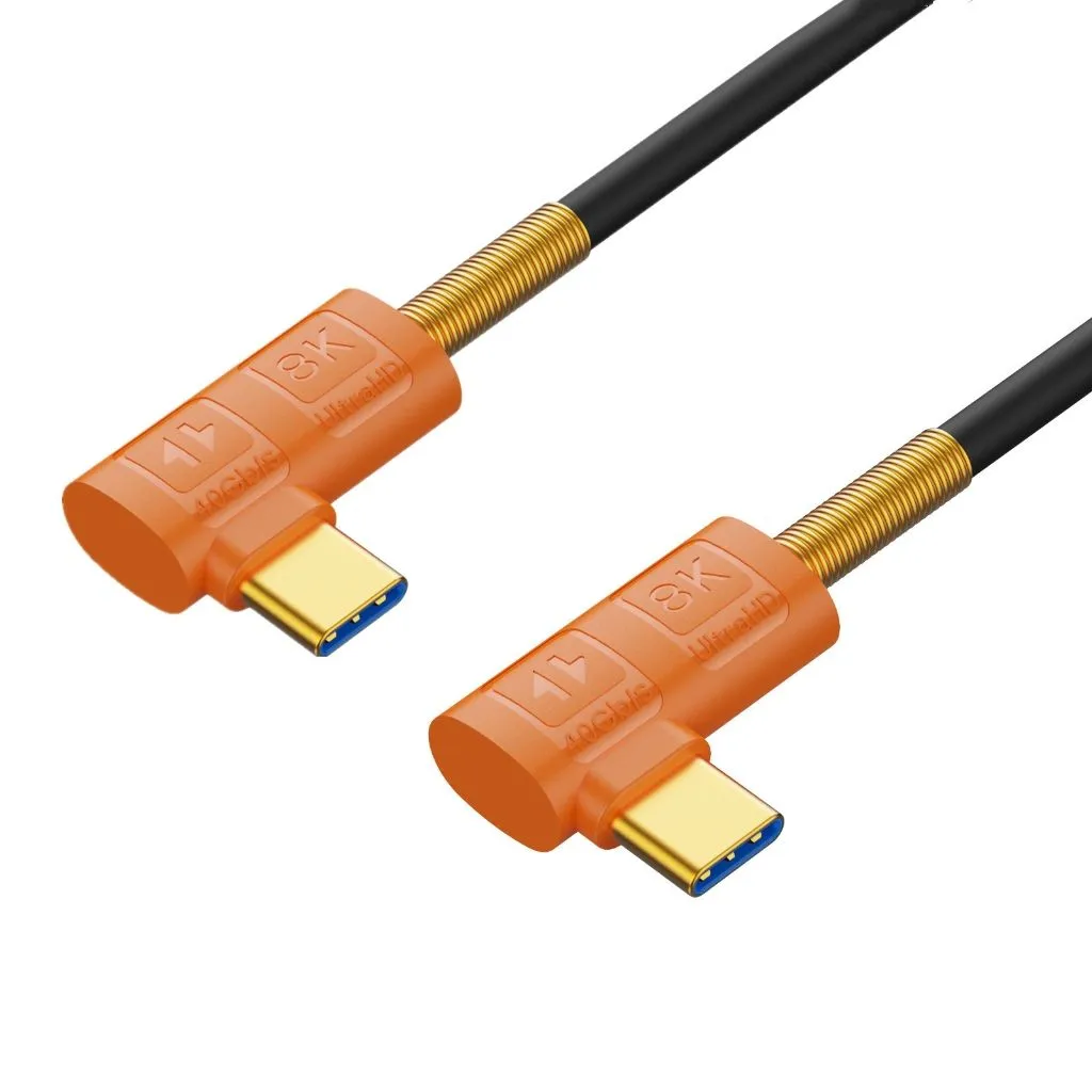 Compatible with TypeC USB4 Thunderbolt 40G HDMI Cable-60cm-Dual Angled