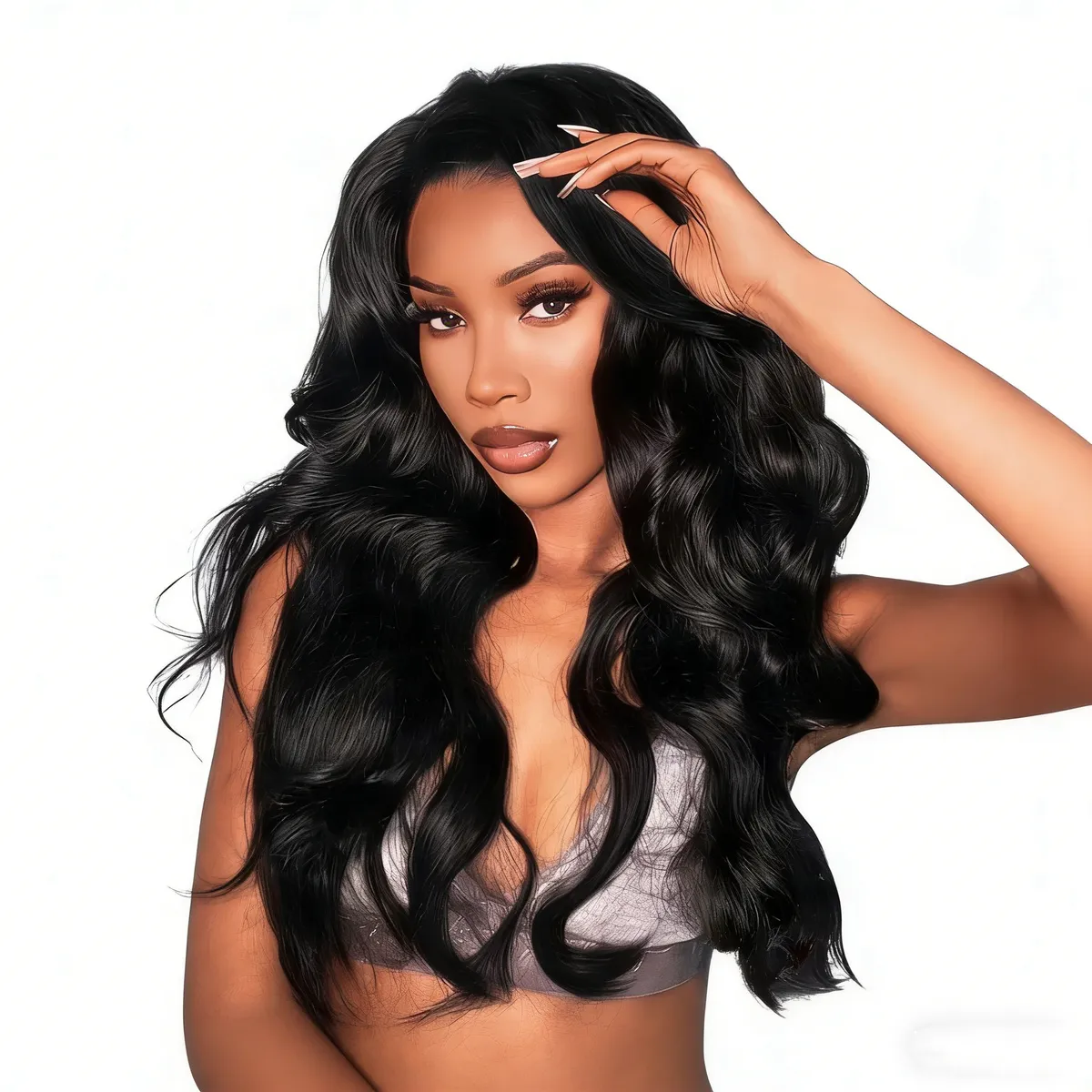 22 Inch Women's Wig Middle Part Long Curly Big Wave