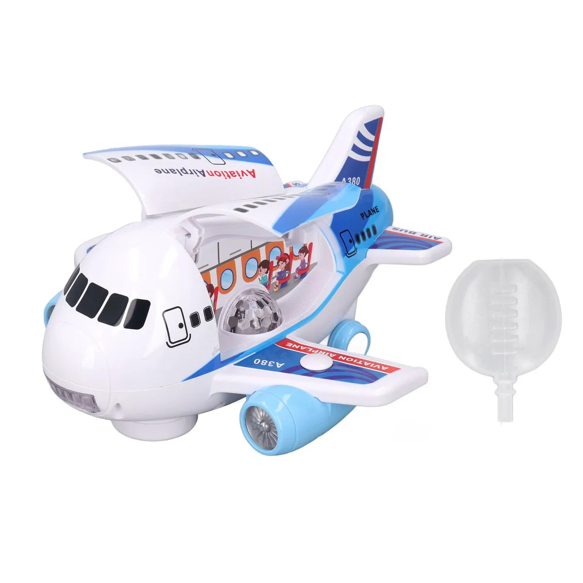 Kids Electric Airplane Toy Lights Music Openable Door Aircraft Model