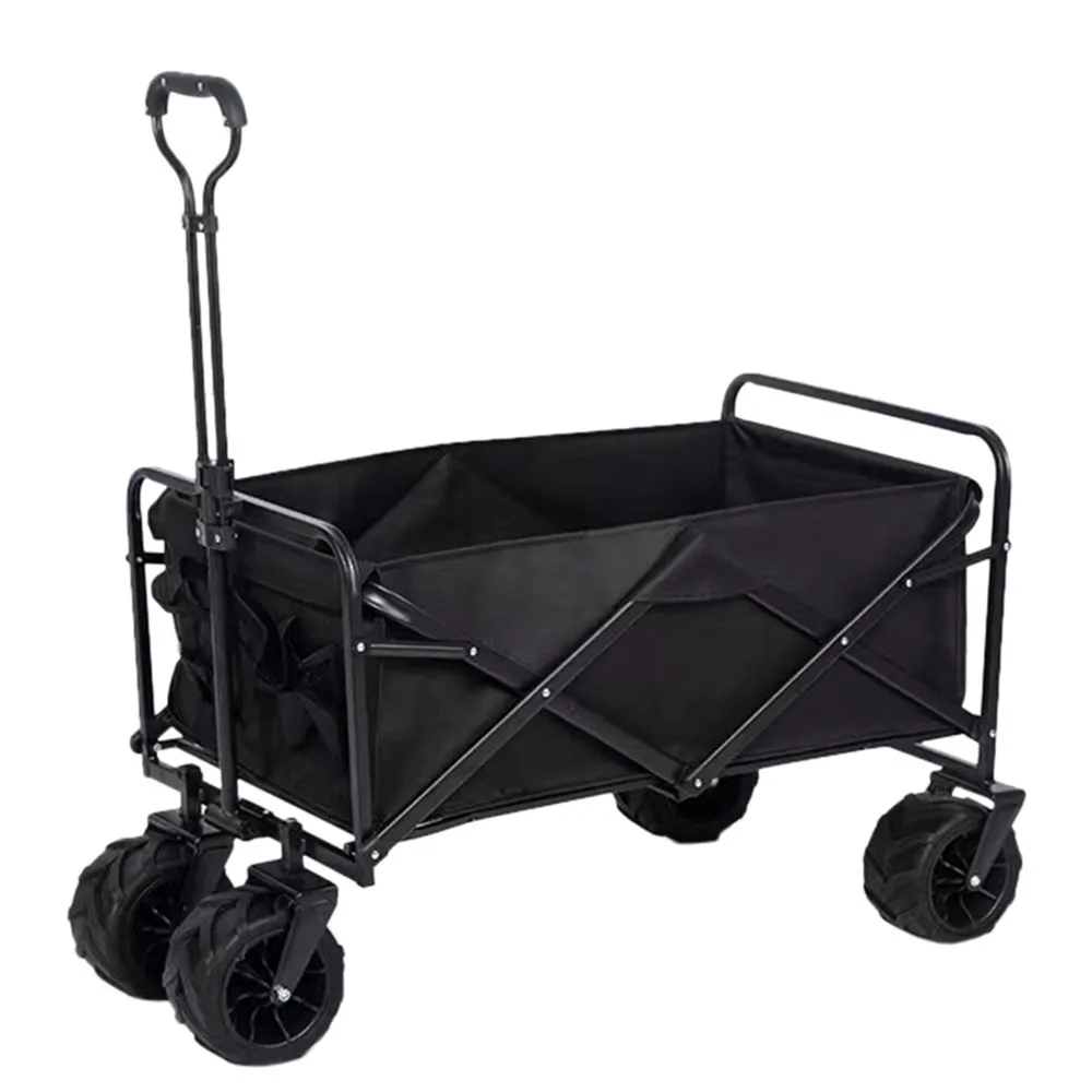 Black Folding Utility Wagon Cart