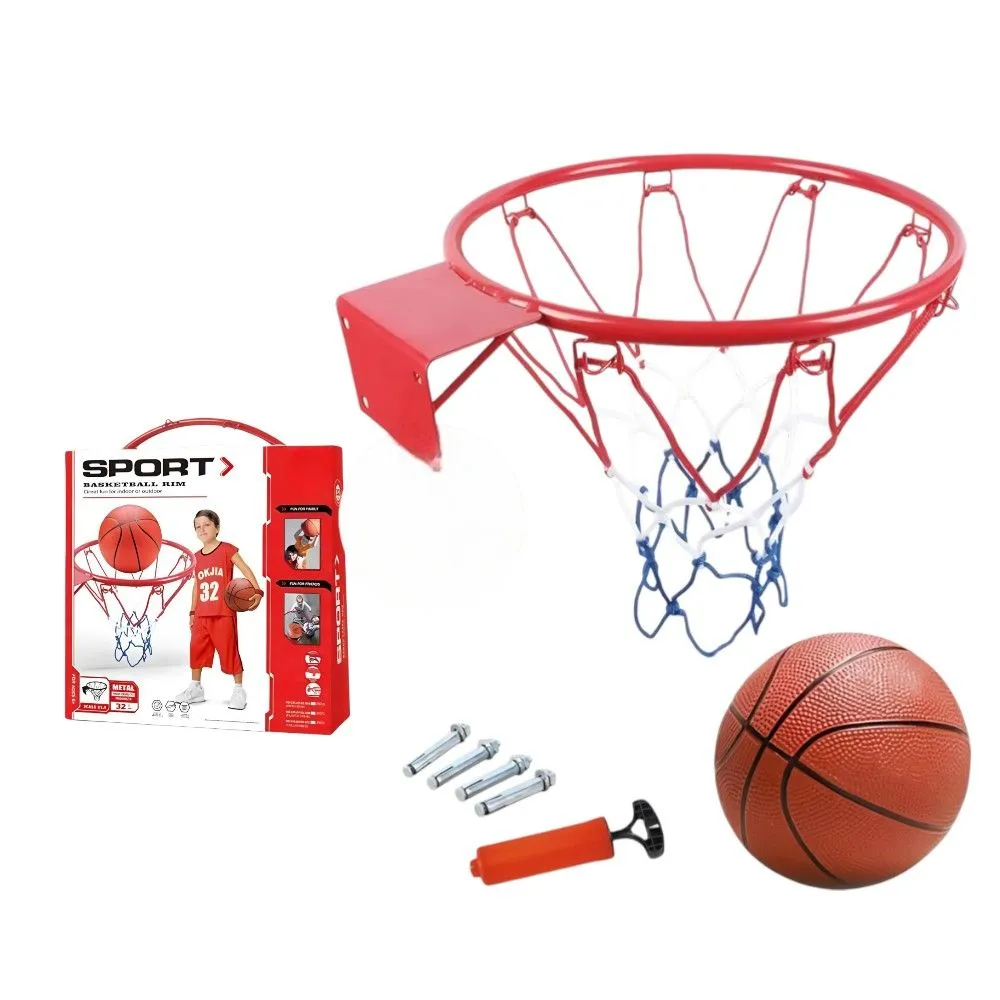 Premium Mini Basketball Hoop Set-32cm Metal Rim for Indoor & Outdoor Play