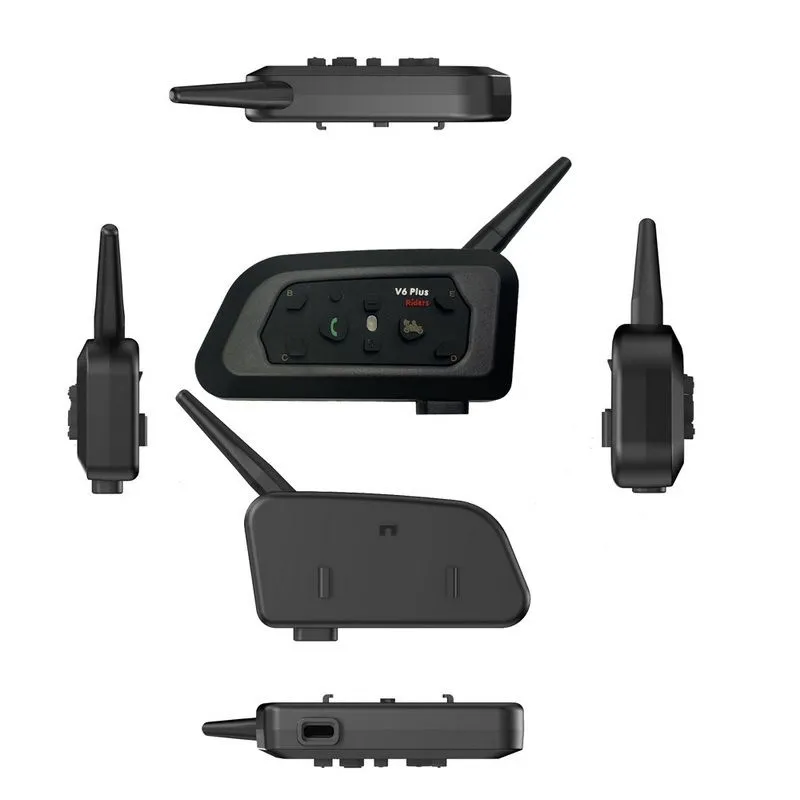 2PCS V6 Plus Motorcycle Helmet Bluetooth Intercom with Noise Cancellation