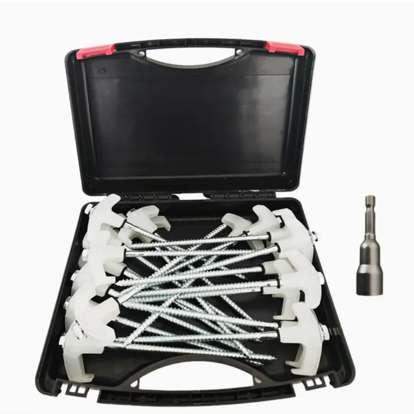 Heavy-Duty Screw-in Tent Pegs with Storage Case- 16-Pack