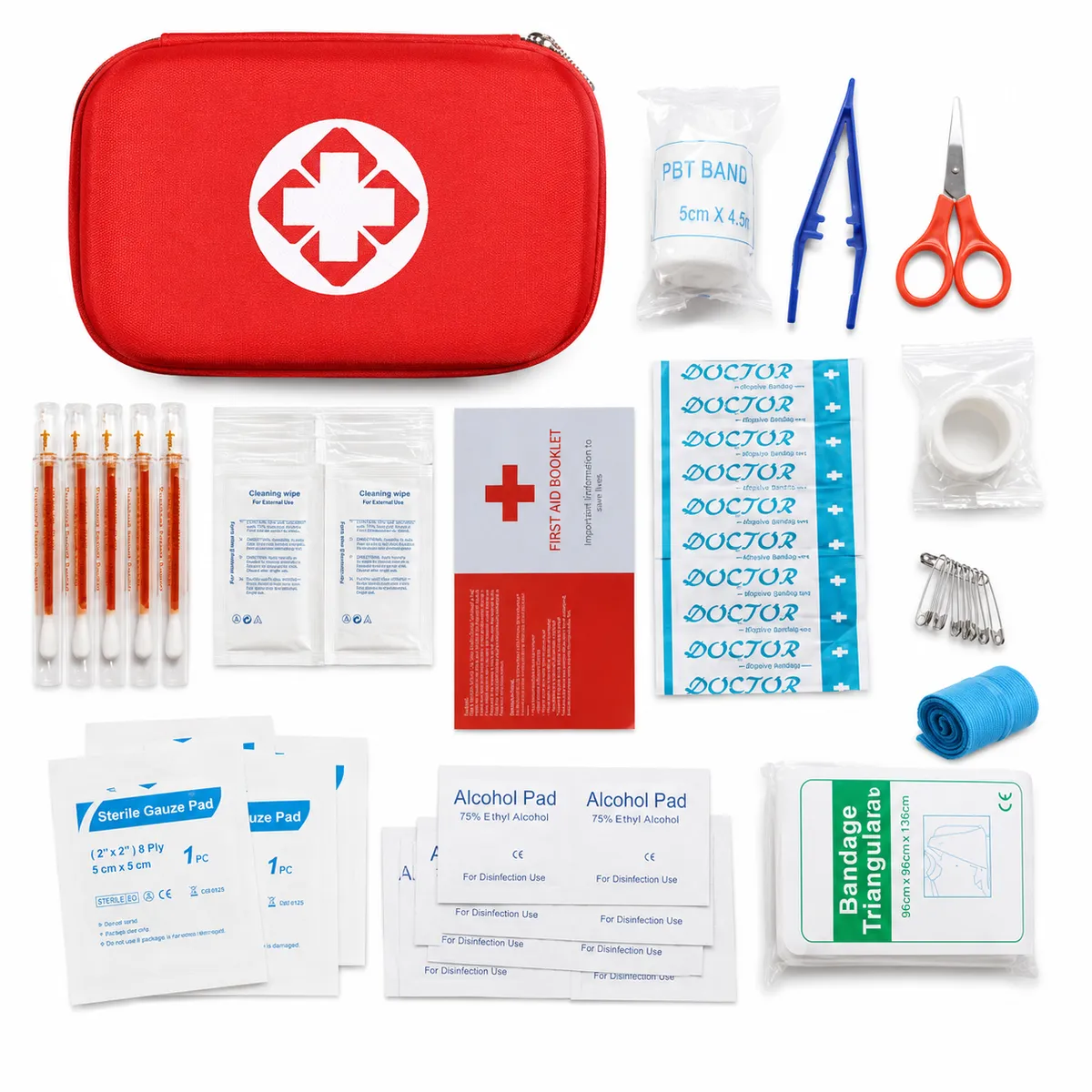 First Aid Kit | Car & Travel Emergency Medical Kit EVA Case - 14 Piece