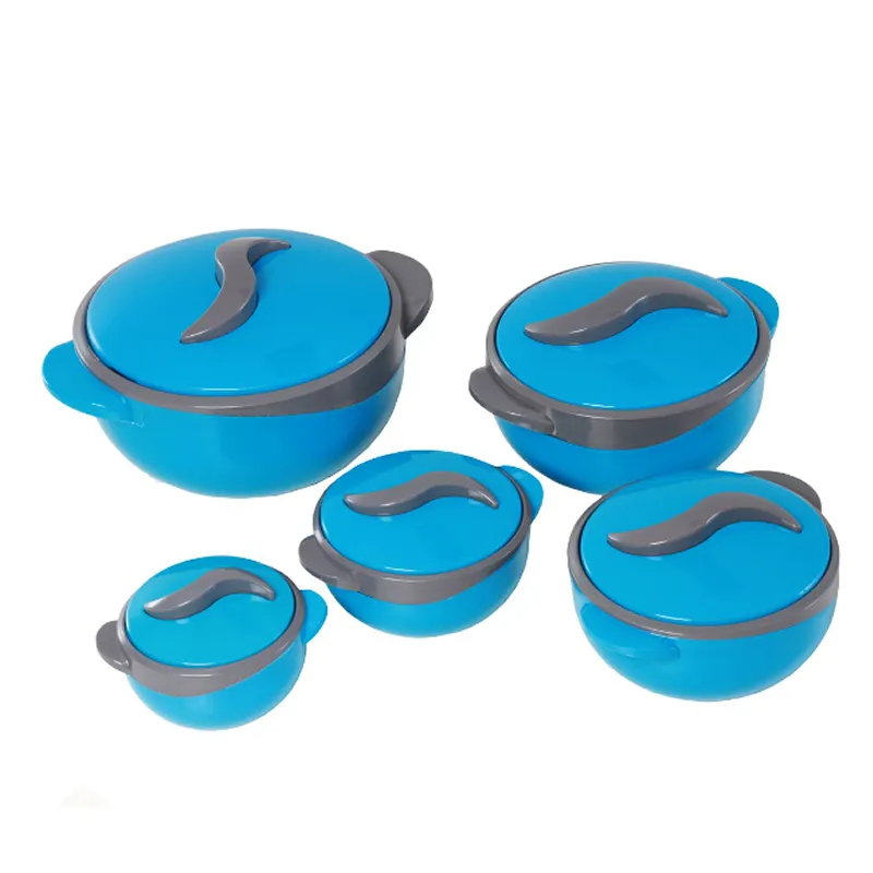5 Pieces Thermo Plastic And Heat Insulated Food Warmer Containers - Blue
