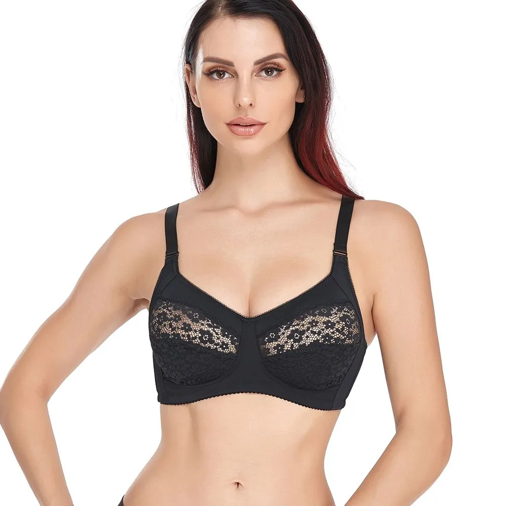 Women's Lace Lift Up Wirefree Non-Padded Ultrathin Everyday Soft Bras