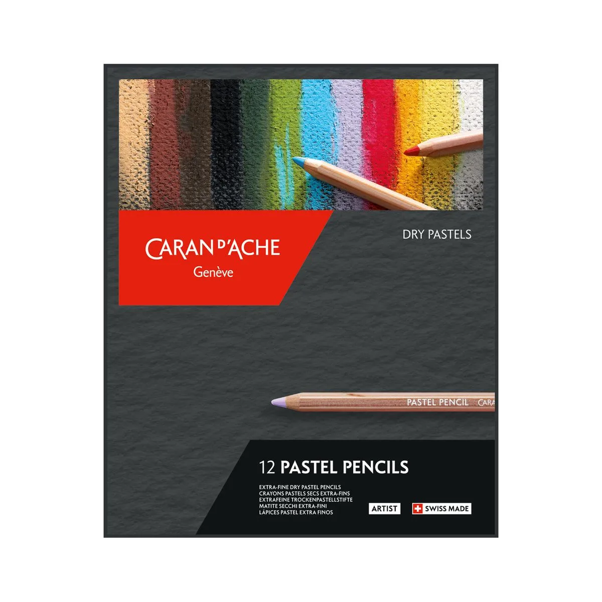 Caran D'Ache Pastel coloured pencils, 12 pencil set