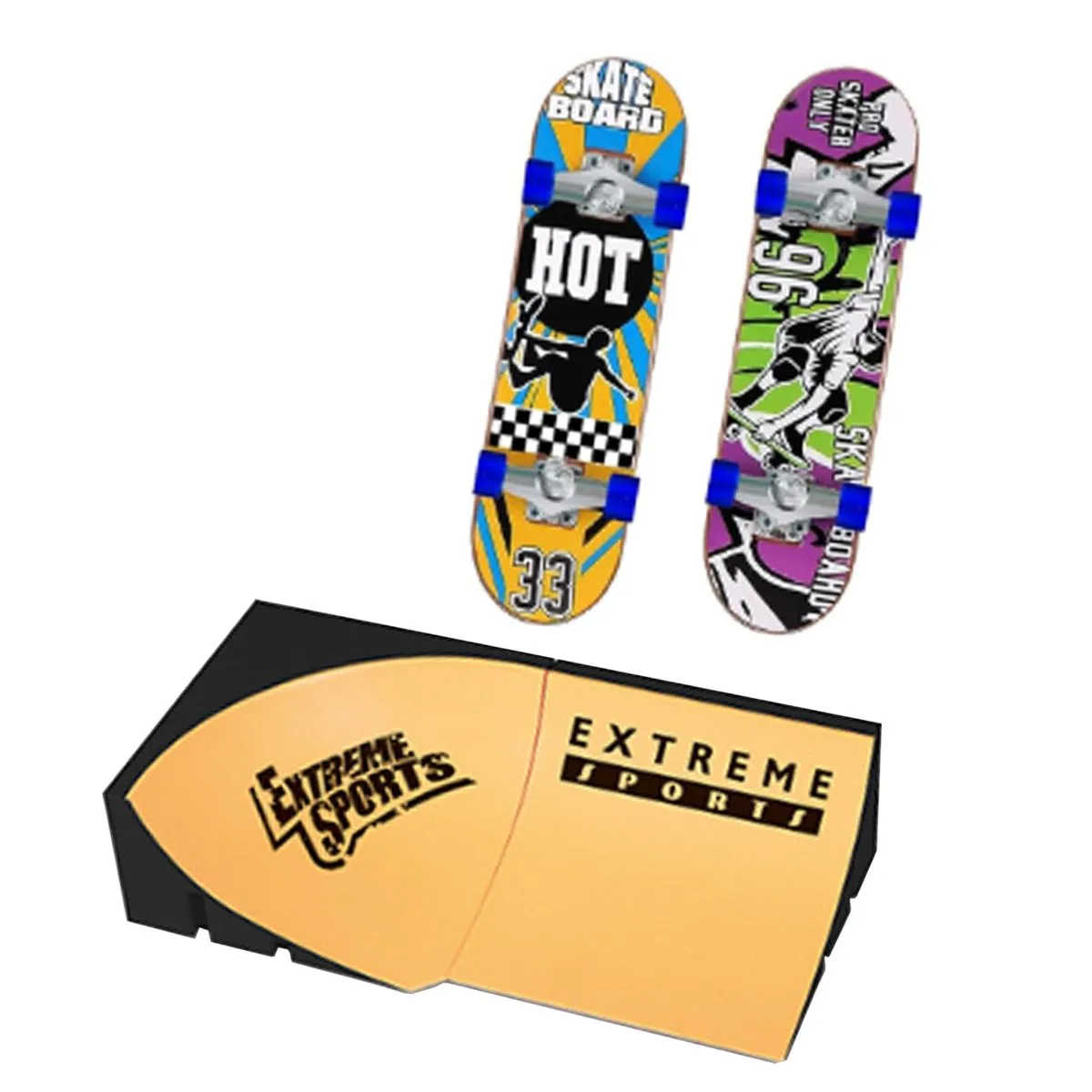 Finger Skateboard Ramp Set Mini Finger Toys Kit Handboards Scooter Skates - Purple style