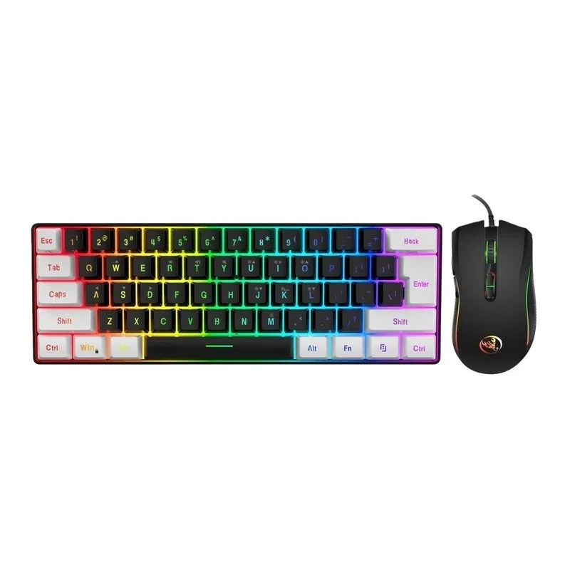 Wired RGB Gaming Keyboard and Mouse Combo White Black Backlight