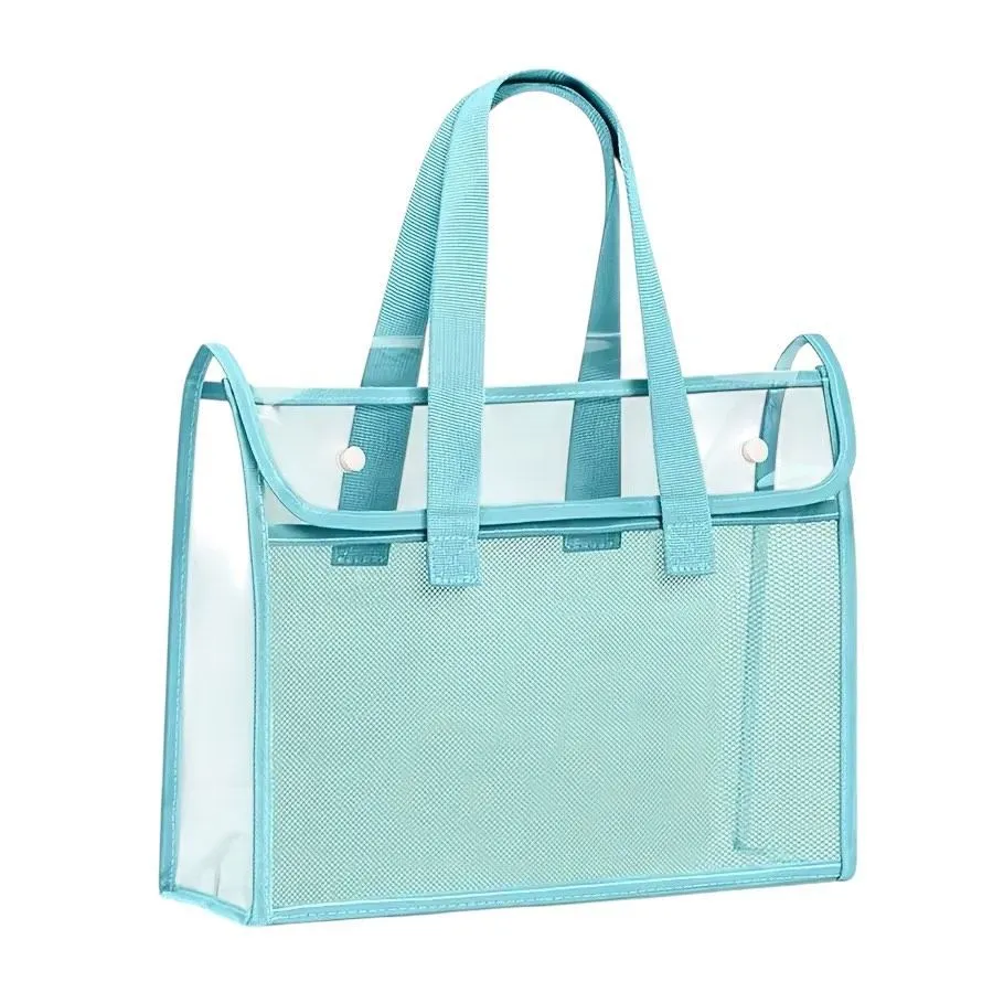 Transparent Expandable File Bag - Blue