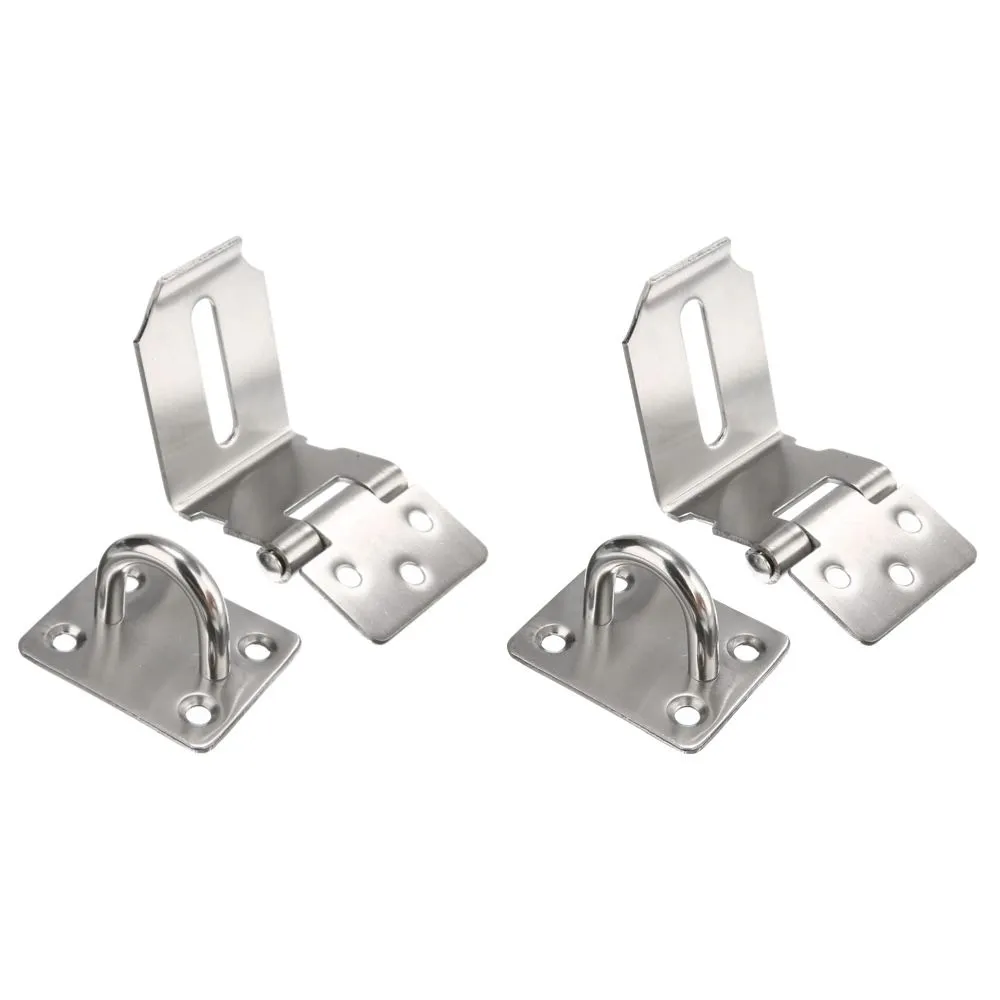 Tool DIY Home Security Stainless Steel Door Lock Buckle Hasp Set of 2