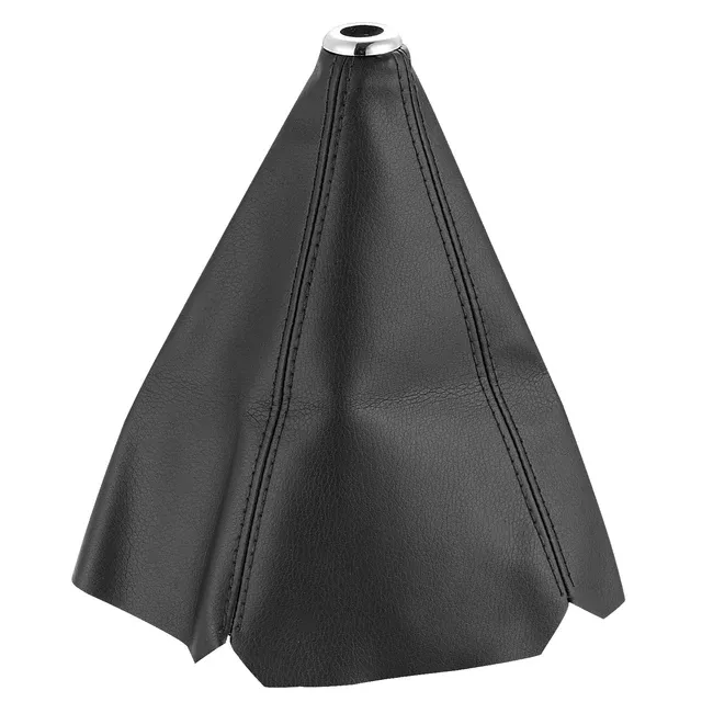 Universal Gear Shifter Lever Gear Shift Knob Boot Cover PU Leather - Black