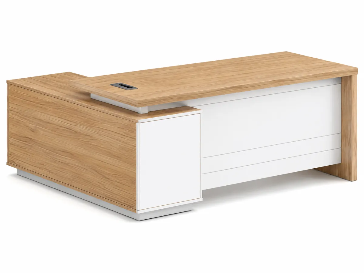 Lincoln Modern L-Shaped Executive Desk - Oak
