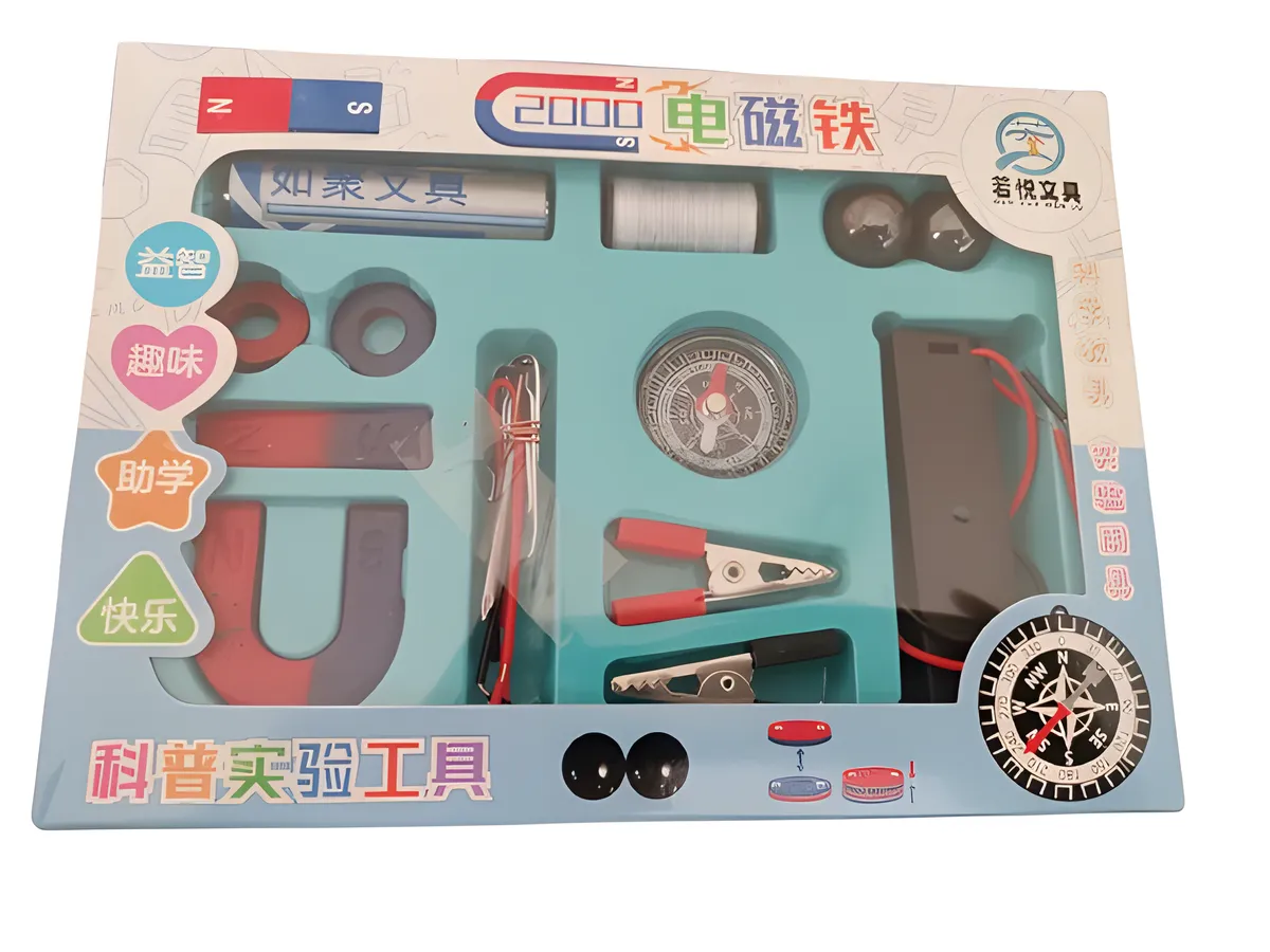 STEM Educational Magnets DIY Set Science Experiment Tool Students Toy - Blue