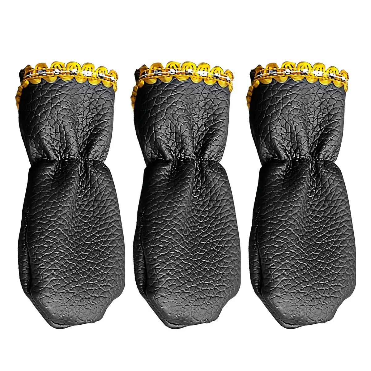 Piano Pedal Covers Set (3pcs) - PU Leather Protection - Gold black