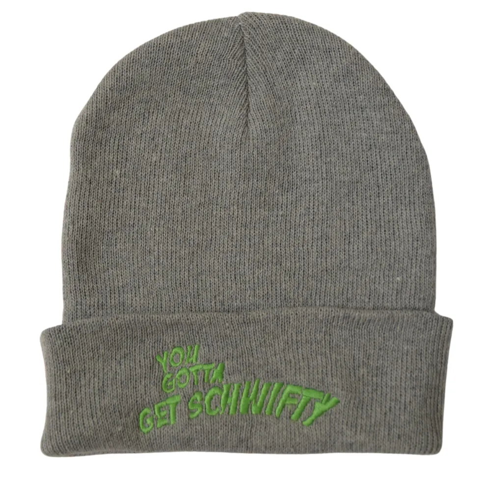 Rick & Morty Get Schwifty Winter Warm Knitted Skullies Beanies Knit Caps - Grey