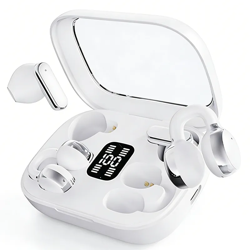 2-in-1 Wireless Bluetooth Earbuds - Open Ear & In-Ear Headphones with LED