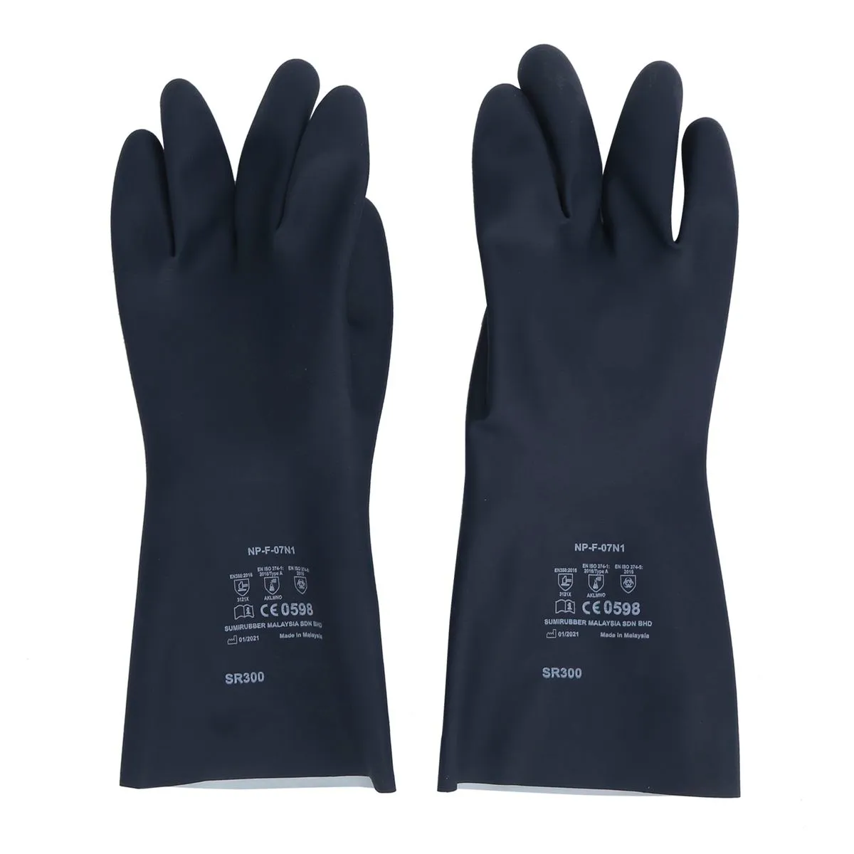 Chemical Resistant Gloves, Neoprene Pair for Acid & Alkali