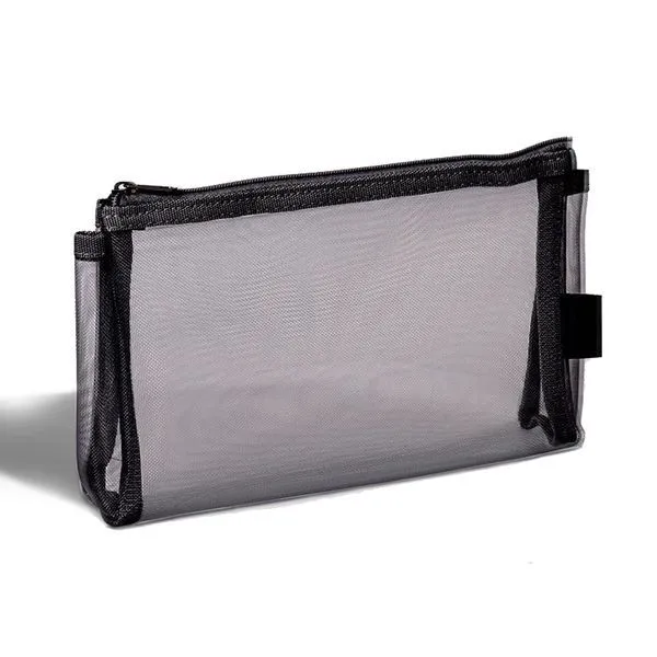 Pencil Pouch Portable Office Stationery Pouch Makeup Bag for Women - Black x 1